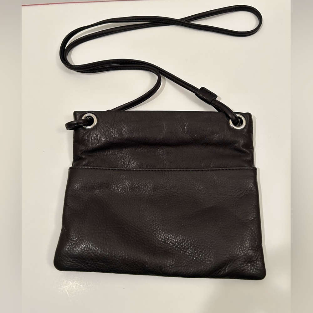 Margot Kari Black Pebble Leather Crossbody Bag Gem
